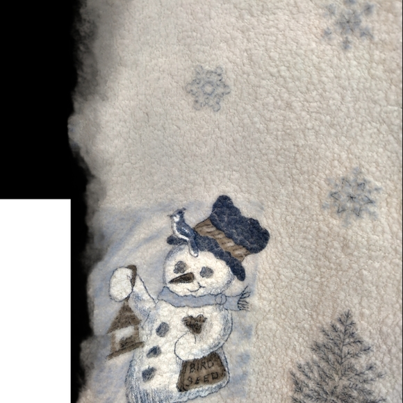 Artisans Sunschein Designs cream fuzzy fleece snowman Ugly Christmas cardigan - Picture 4 of 4